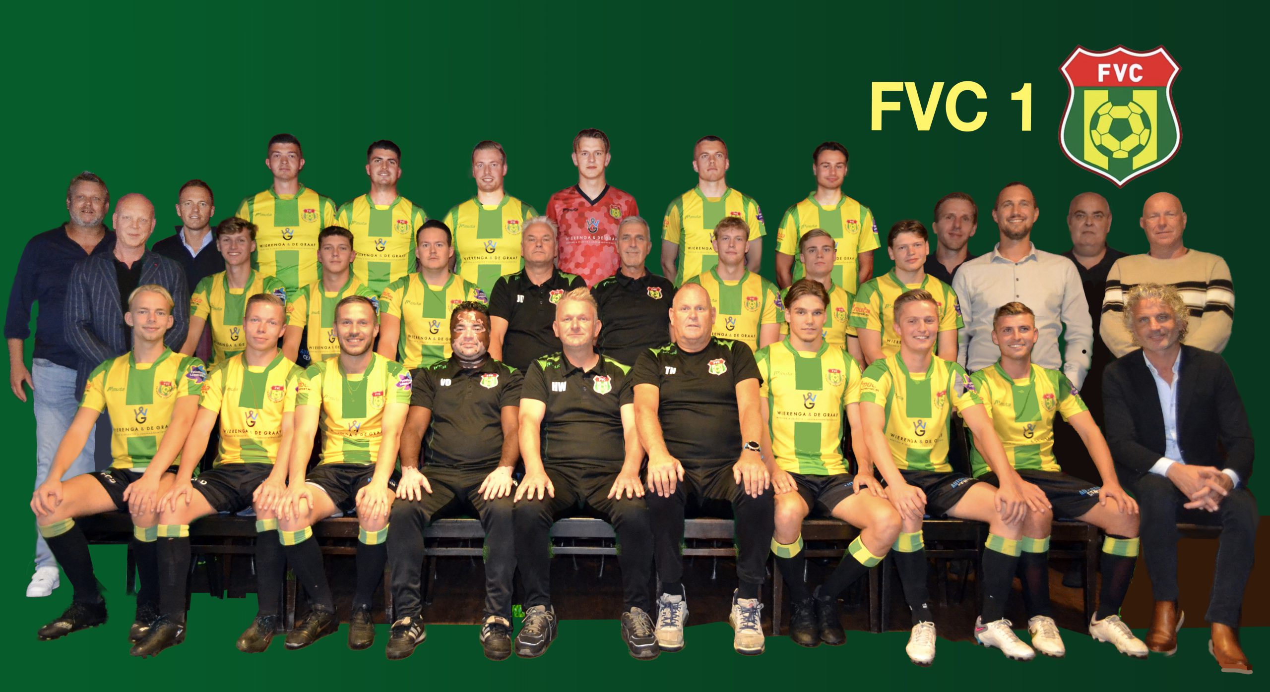 Friesche Voetbal Club met sponsor Wierenga & de Graaf